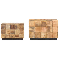 Thumbnail for Couchtische 2 Stk. in Block-Design Raues Mango-Massivholz