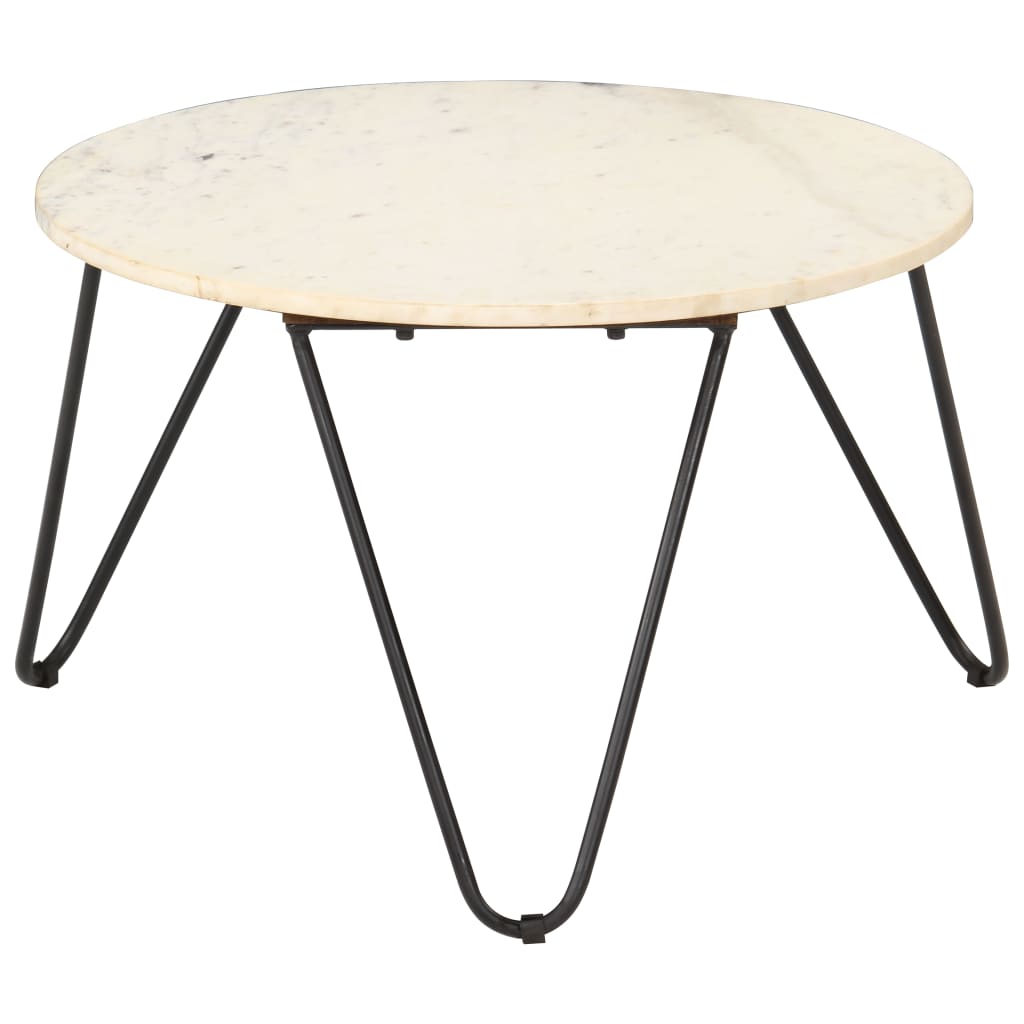 Couchtisch Weiß 65x65x42 cm Echtstein in Marmoroptik