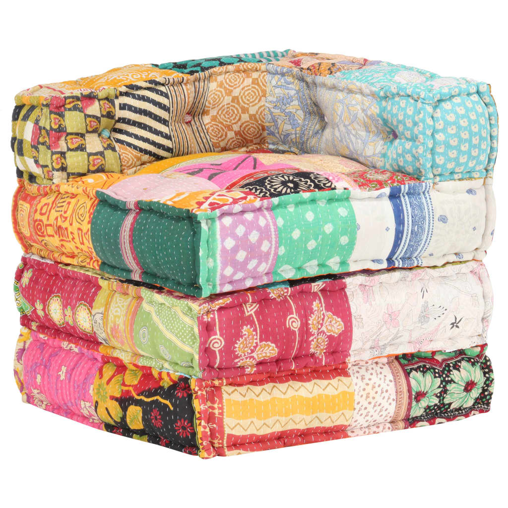 Modularer Pouf Patchwork Stoff