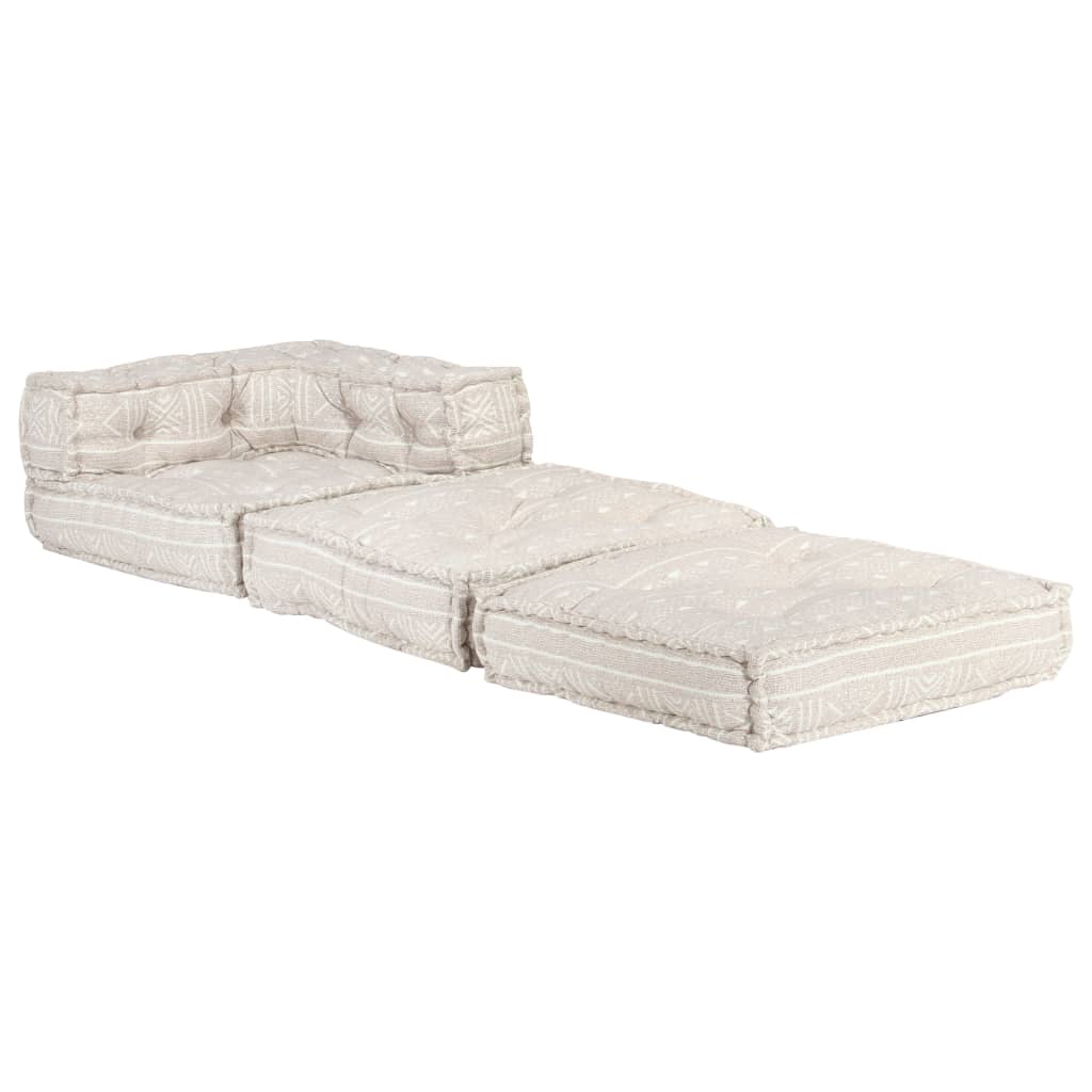 Modularer Pouf Beige Stoff