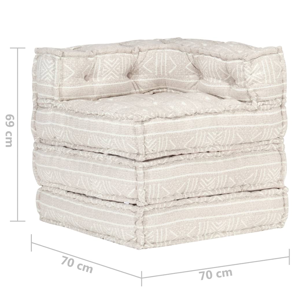 Modularer Pouf Beige Stoff