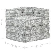 Thumbnail for Modularer Pouf Hellgrau Stoff