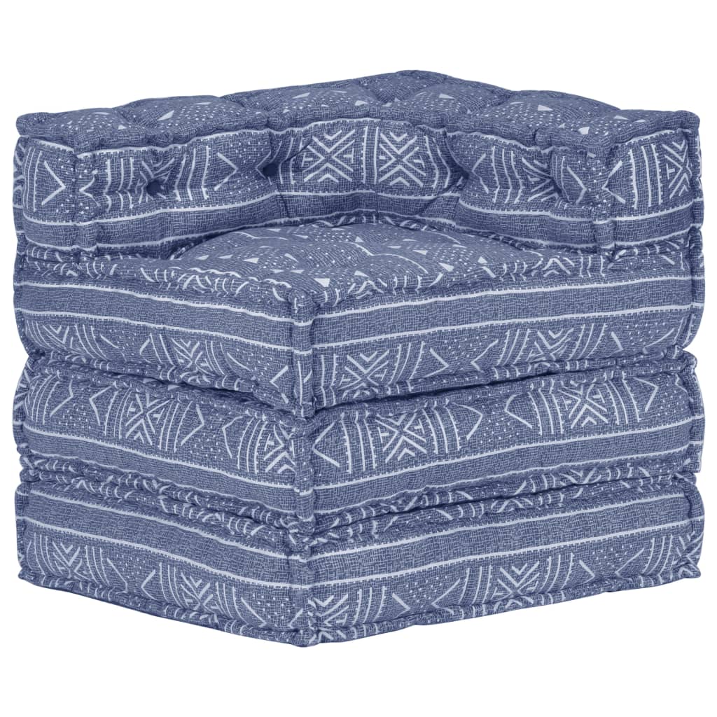 Modularer Pouf Indigo Stoff