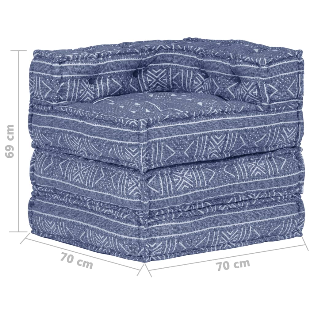 Modularer Pouf Indigo Stoff