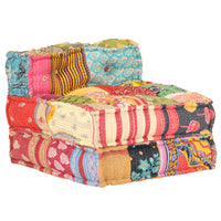 Thumbnail for Modularer Pouf Patchwork Stoff