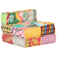 Thumbnail for Modularer Pouf Patchwork Stoff