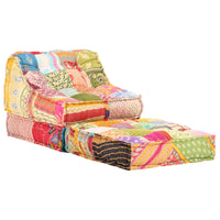Thumbnail for Modularer Pouf Patchwork Stoff