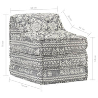 Thumbnail for Modularer Pouf Hellgrau Stoff