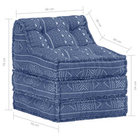 Thumbnail for Modularer Pouf Indigo Stoff