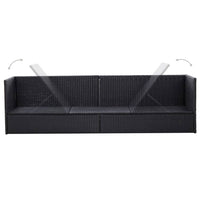 Thumbnail for Garten-Sofabett mit Kissen Poly Rattan Schwarz