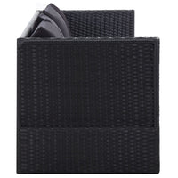 Thumbnail for Garten-Sofabett mit Kissen Poly Rattan Schwarz