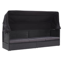 Thumbnail for Outdoor-Sofabett mit Sonnendach Poly Rattan Schwarz