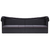 Thumbnail for Outdoor-Sofabett mit Sonnendach Poly Rattan Schwarz