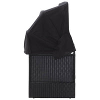 Thumbnail for Outdoor-Sofabett mit Sonnendach Poly Rattan Schwarz