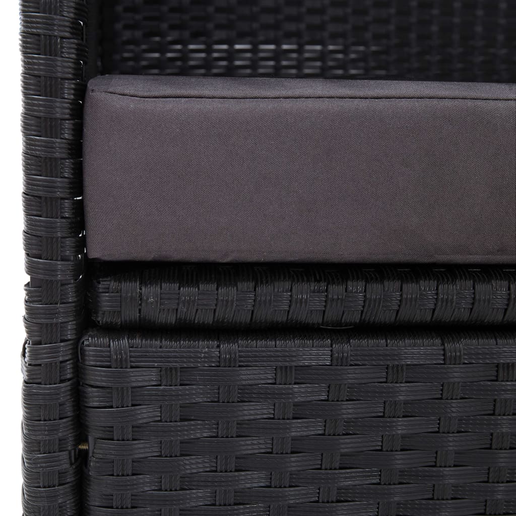 Outdoor-Sofabett mit Sonnendach Poly Rattan Schwarz