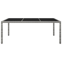 Thumbnail for Garten-Esstisch Grau 200x150x74 cm Poly Rattan