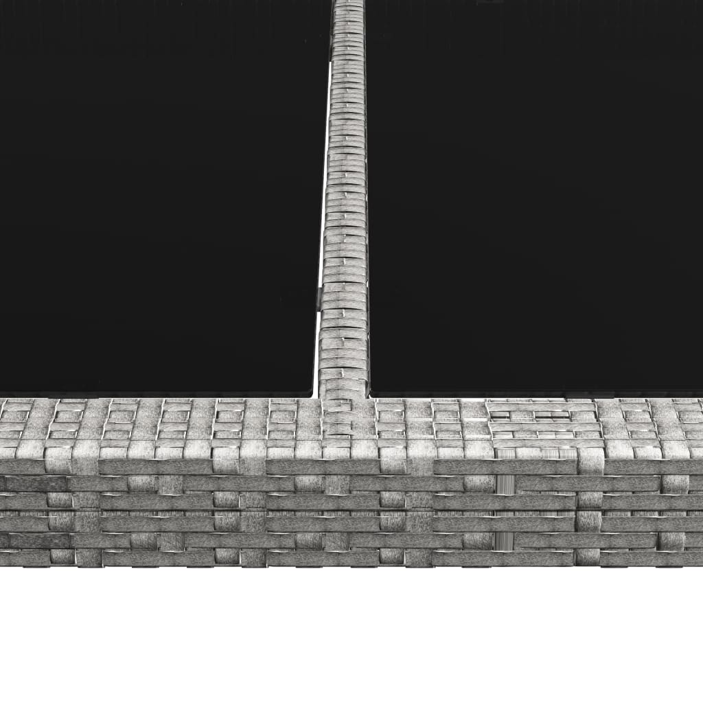 Garten-Esstisch Grau 200x150x74 cm Poly Rattan