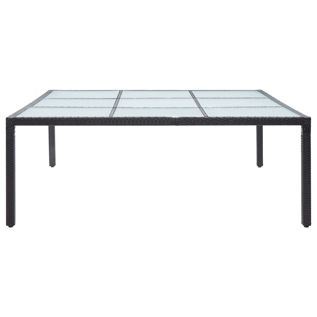 Garten-Esstisch Schwarz 200×200×74 cm Poly Rattan
