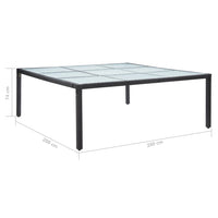 Thumbnail for Garten-Esstisch Schwarz 200×200×74 cm Poly Rattan