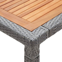 Thumbnail for Gartentisch Grau 200x150x74cm Poly Rattan und Akazie Massivholz