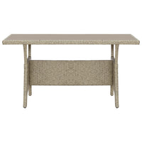 Thumbnail for Gartentisch Grau 130×70×66 cm Poly Rattan