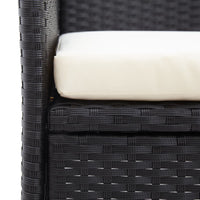 Thumbnail for 2-Sitzer-Gartenbank mit Teetisch 143 cm Poly Rattan Schwarz