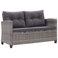 Thumbnail for 2-Sitzer-Gartensofa mit Kissen Grau 124 cm Poly Rattan