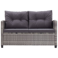 Thumbnail for 2-Sitzer-Gartensofa mit Kissen Grau 124 cm Poly Rattan