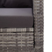 Thumbnail for 2-Sitzer-Gartensofa mit Kissen Grau 124 cm Poly Rattan