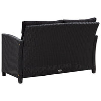 Thumbnail for 2-Sitzer-Gartensofa mit Kissen Schwarz 124 cm Poly Rattan