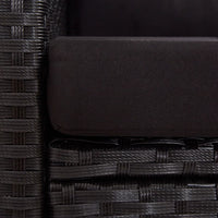 Thumbnail for 2-Sitzer-Gartensofa mit Kissen Schwarz 124 cm Poly Rattan