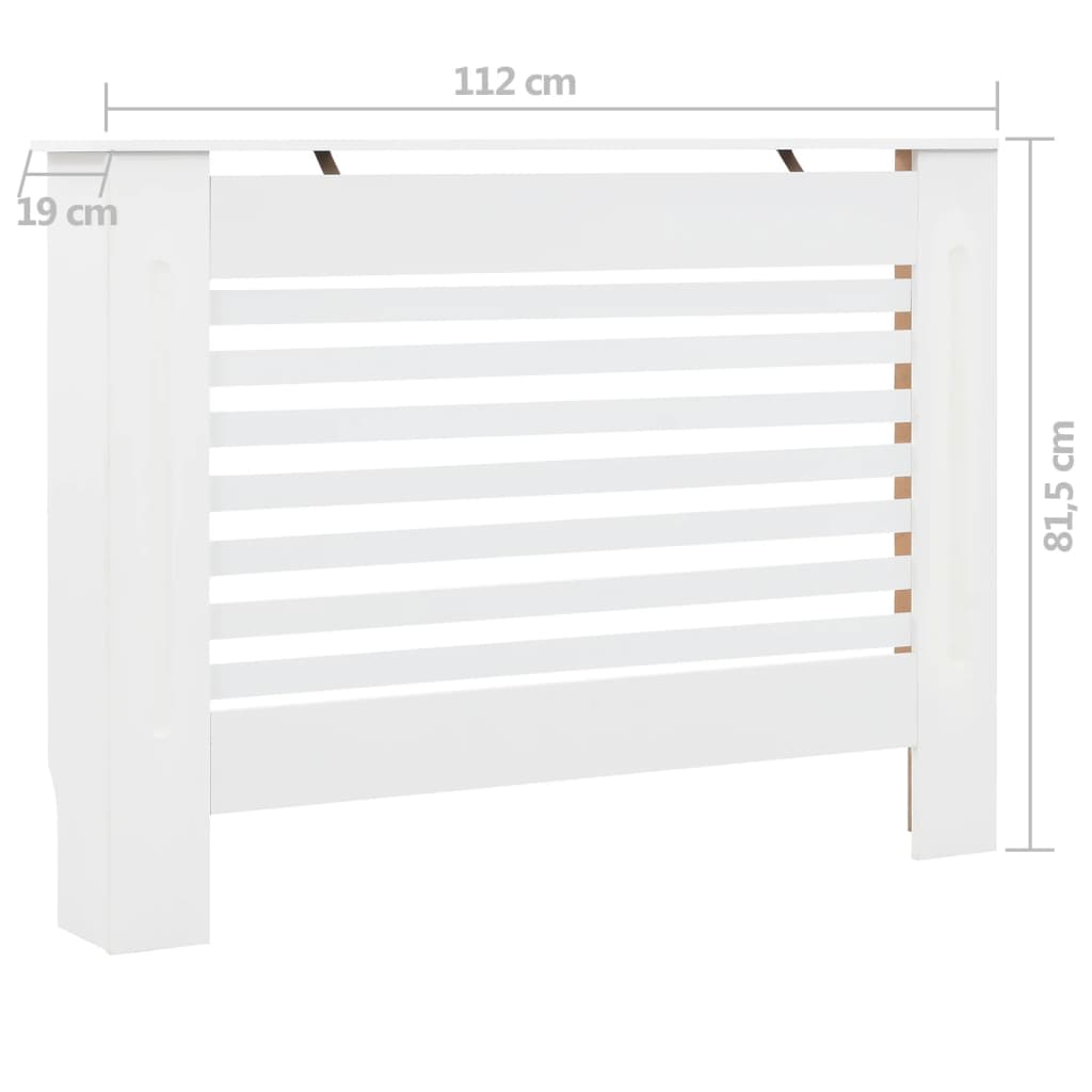 Heizkörperverkleidungen 2 Stk. Weiß 112 x 19 x 81,5 cm MDF