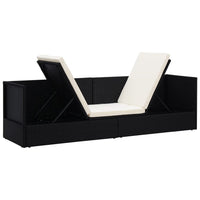 Thumbnail for Garten-Sofabett mit Kissen Poly Rattan Schwarz