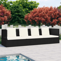 Thumbnail for Garten-Sofabett mit Kissen Poly Rattan Schwarz