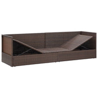 Thumbnail for Garten-Sofabett mit Kissen Poly Rattan Braun