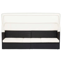Thumbnail for Gartensofa mit Sonnendach Schwarz Poly Rattan