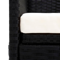 Thumbnail for Gartensofa mit Sonnendach Schwarz Poly Rattan