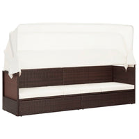 Thumbnail for Gartensofa mit Sonnendach Poly Rattan Braun