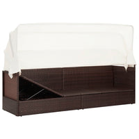 Thumbnail for Gartensofa mit Sonnendach Poly Rattan Braun
