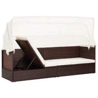 Thumbnail for Gartensofa mit Sonnendach Poly Rattan Braun