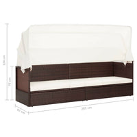 Thumbnail for Gartensofa mit Sonnendach Poly Rattan Braun