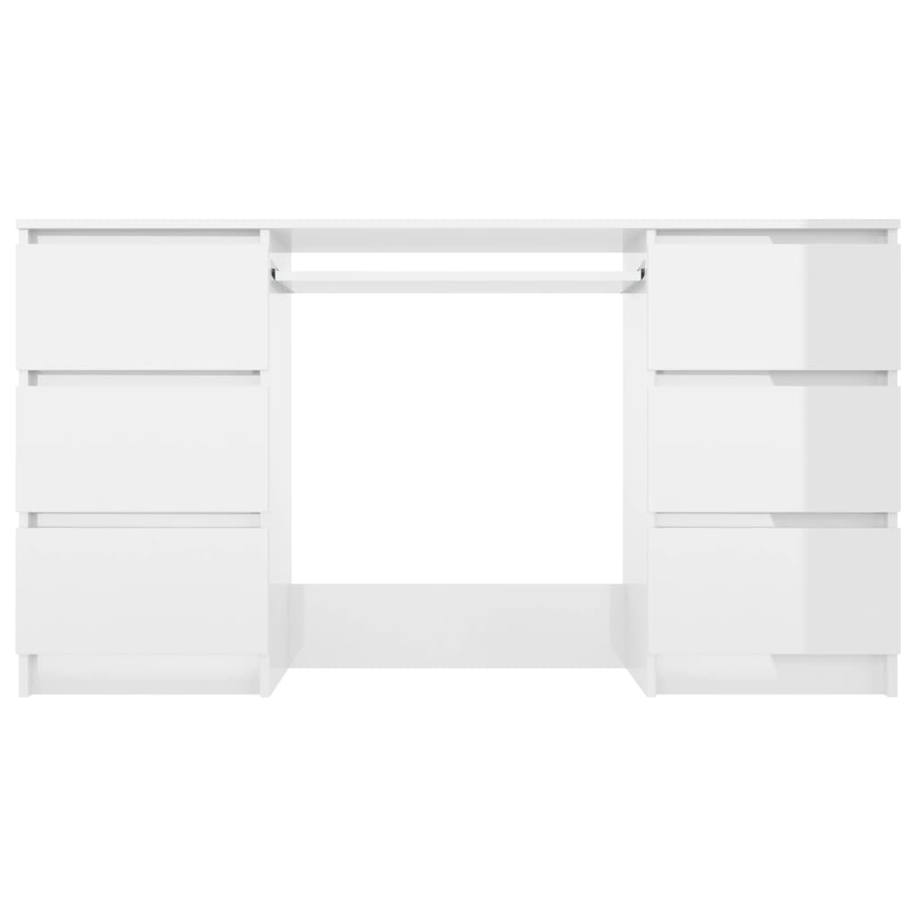 Schreibtisch Hochglanz-Weiß 140x50x77 cm Holzwerkstoff
