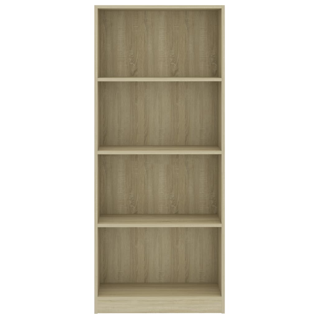 Bücherregal 4 Fächer Sonoma-Eiche 60x24x142 cm Holzwerkstoff