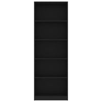 Thumbnail for Bücherregal 5 Fächer Schwarz 60x24x175 cm Holzwerkstoff