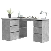Thumbnail for Eckschreibtisch Betongrau 145x100x76 cm Holzwerkstoff