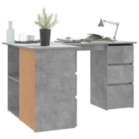 Thumbnail for Eckschreibtisch Betongrau 145x100x76 cm Holzwerkstoff