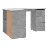 Thumbnail for Eckschreibtisch Betongrau 145x100x76 cm Holzwerkstoff