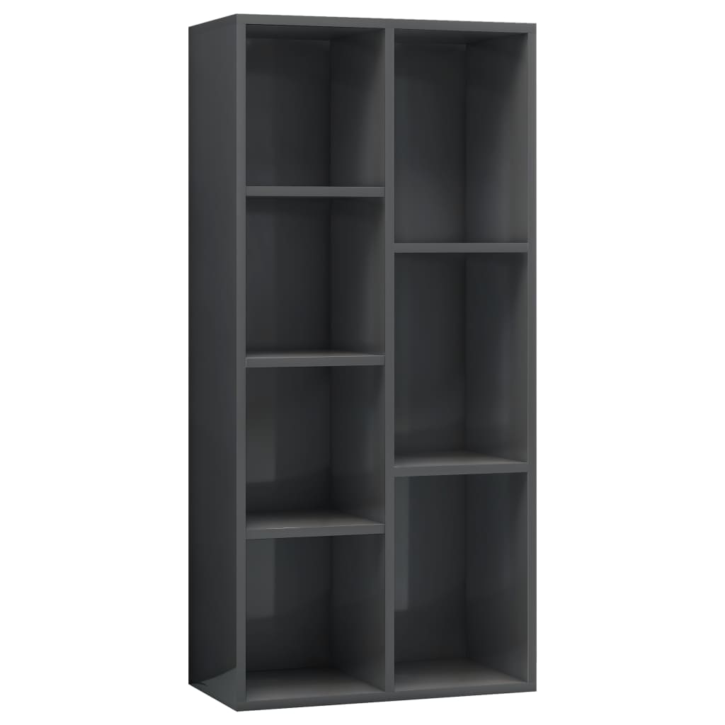 Bücherregal Hochglanz-Grau 50x25x106 cm Holzwerkstoff