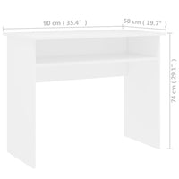 Thumbnail for Schreibtisch Weiß 90x50x74 cm Holzwerkstoff