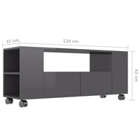 Thumbnail for TV-Schrank Hochglanz-Grau 120x35x43 cm Holzwerkstoff